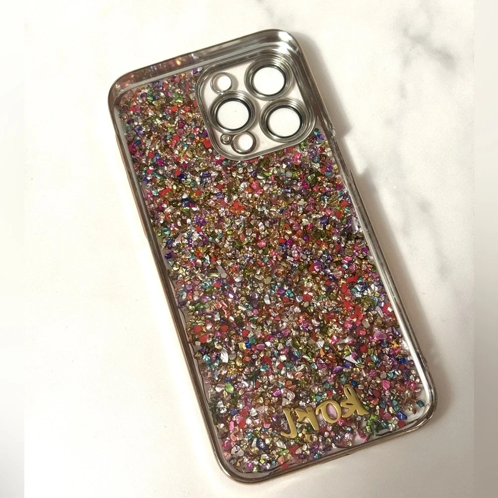 NEW | HANDMADE CUSTOM IPHONE 15 PRO MAX KORI NAME UNIQUE STONE RESIN PHONE CASE